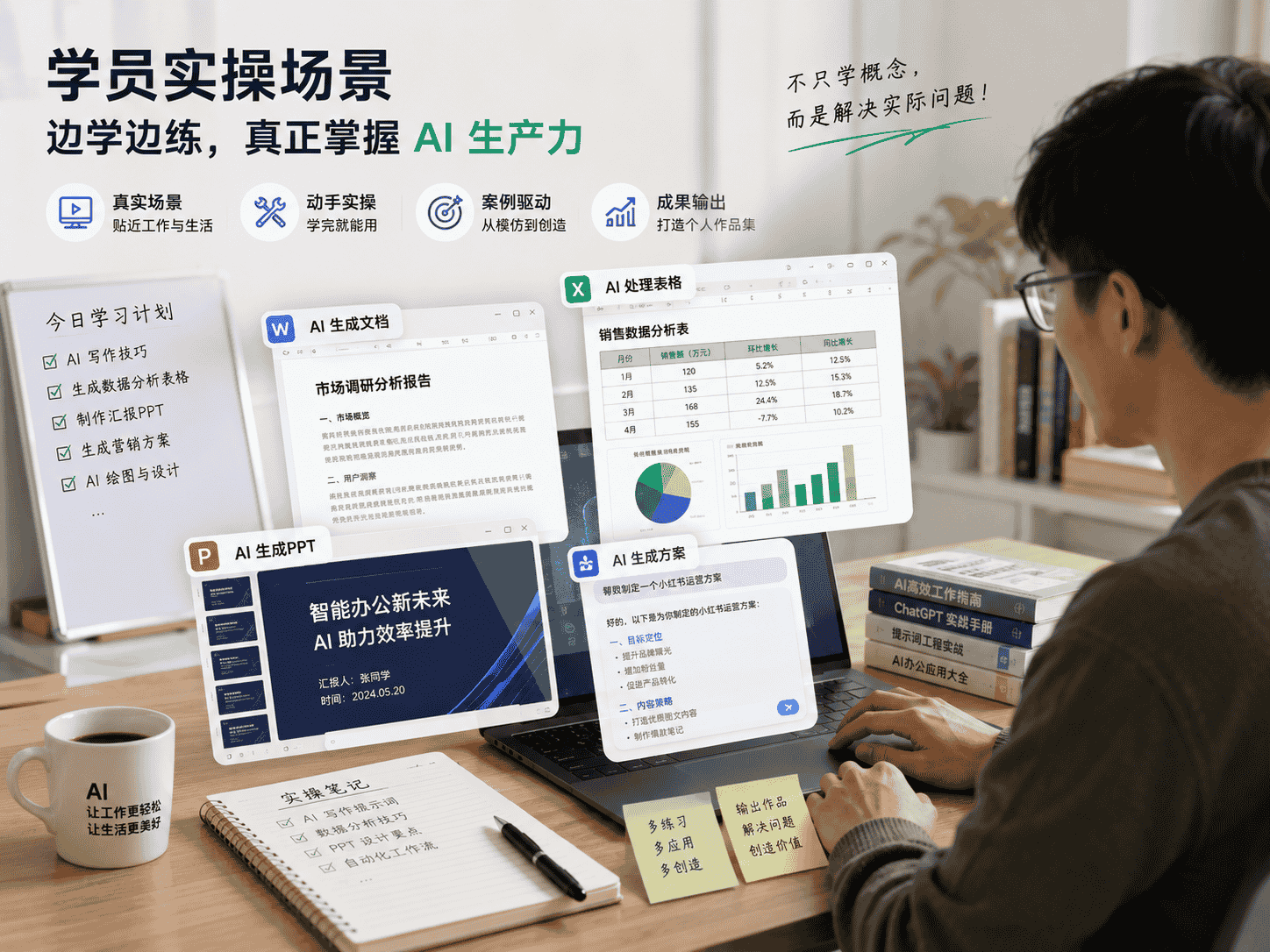 学员实操：用 AI 完成文档、表格与演示