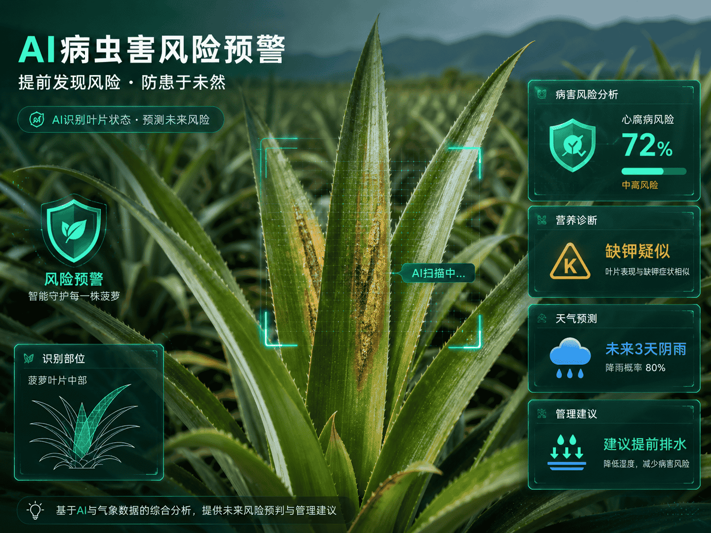 病虫害与营养风险预警示意